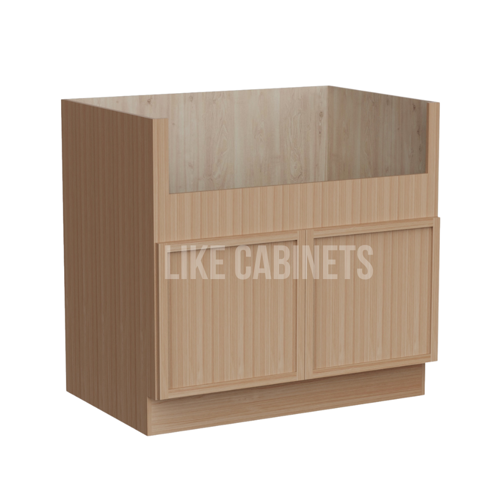 Slim White Oak Shaker Farmhouse Sink Base