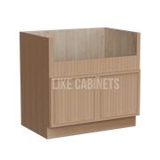 Slim White Oak Shaker Farmhouse Sink Base