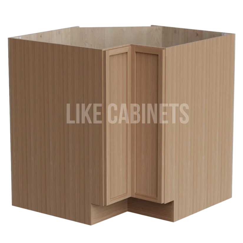 Slim White Oak Shaker Lazy Susan Base Cabinet