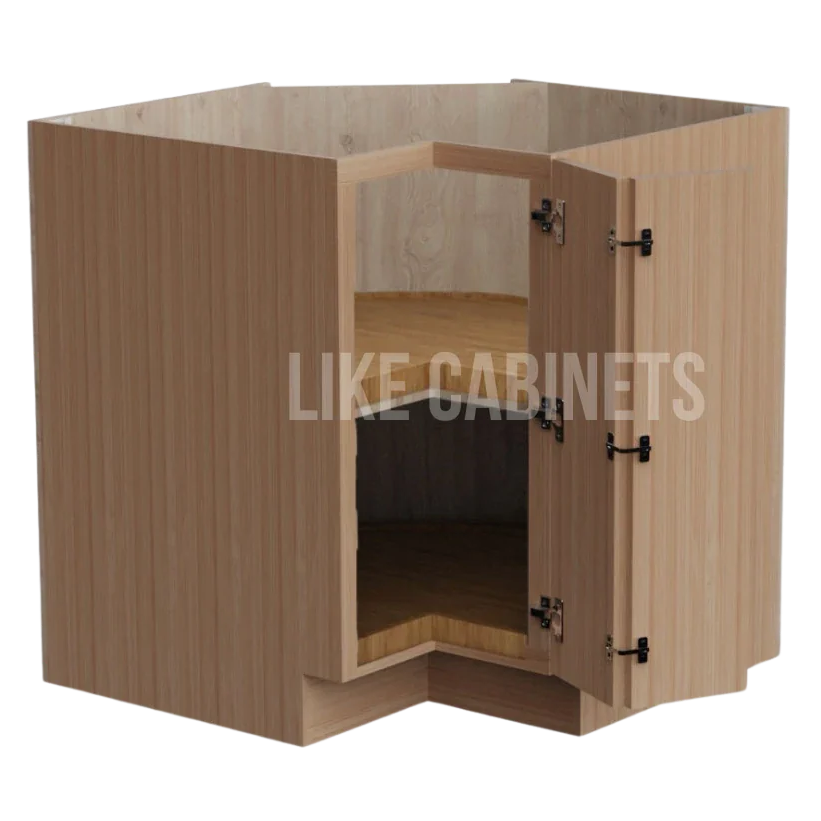 Slim White Oak Shaker Lazy Susan Base Cabinet