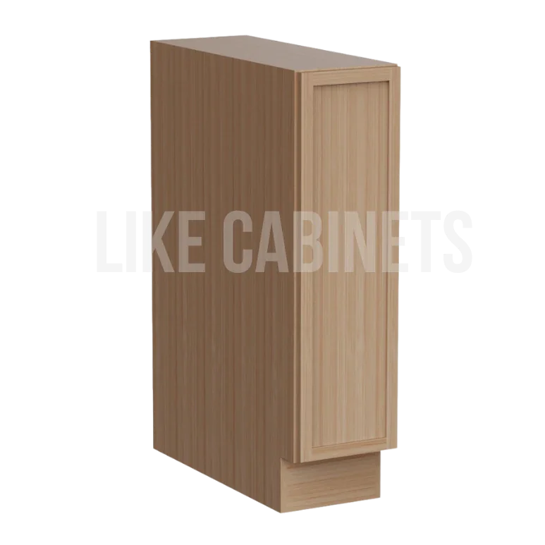 Slim White Oak Shaker Spice Pull Base Cabinet