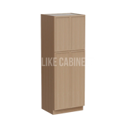 Slim White Oak 30''W Two Double Door Utility Pantry Cabinet