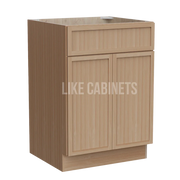 Slim White Oak Single Vanity Sink Base Cabinet