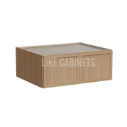 Slim White Oak 30'' W Refrigerator Wall Cabinet 24'' Deep