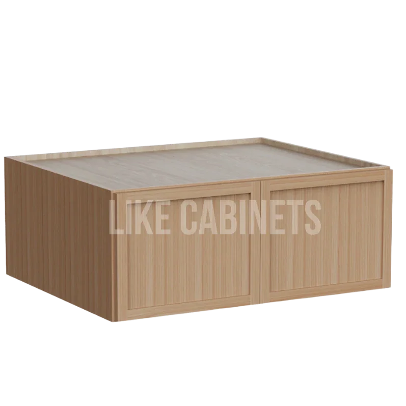 Slim White Oak Refrigerator Wall Cabinet 30''W 24''D 15''H