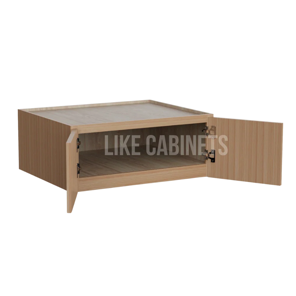 Slim White Oak 12'' H Double Door Wall Cabinet