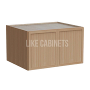 Slim White Oak Refrigerator Wall Cabinet 30''W 24''D 18''H