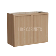 Slim White Oak 24'' H Double Door Wall Cabinet