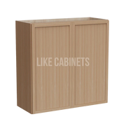 Slim White Oak Shaker 30''H Double Door Wall Cabinet