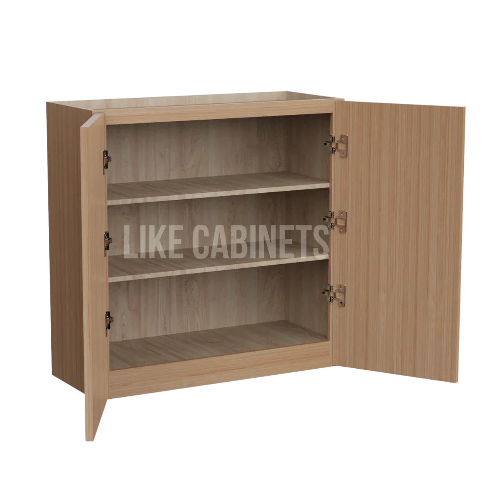 Slim White Oak Shaker 30''H Double Door Wall Cabinet