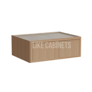 Slim White Oak 33'' W Refrigerator Wall Cabinet 24'' Deep