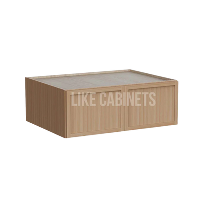 Slim White Oak 33'' W Refrigerator Wall Cabinet 24'' Deep