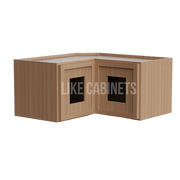 Slim White Oak Easy Reach Wall Cabinet with Glass Door