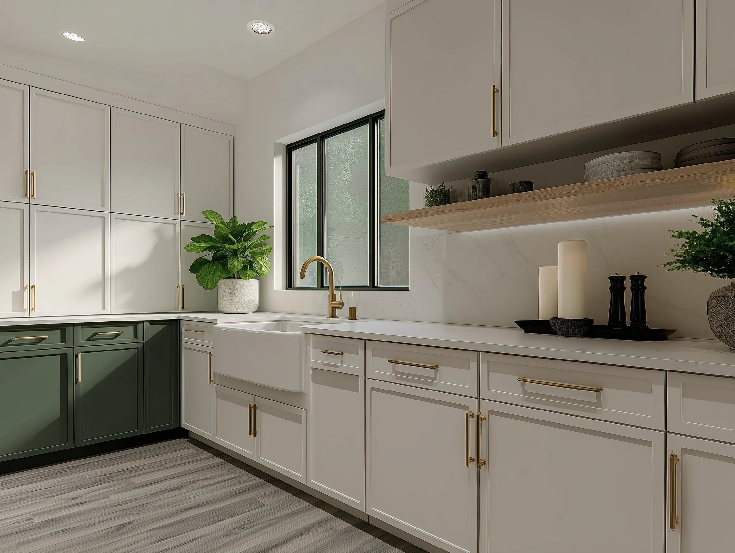Slim Dove White 30''H Double Door Wall Cabinet