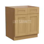 Treasure Chest Base Cabinet with Double Doors and Drawers