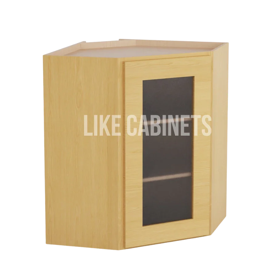 Treasure Chest Shaker 24'' Diagonal Corner Wall Cabinet with Glass Door