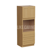 Treasure Chest Shaker 30'' W Oven Pantry Cabinet with Three Drawers