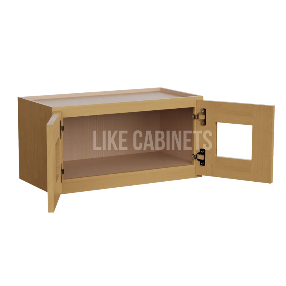 Treasure Chest Shaker 12'' H Double Door Wall Cabinet with Glass Doors