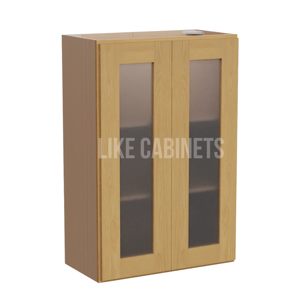 Treasure Chest Shaker 36'' H Double Door Wall Cabinet with Glass Doors