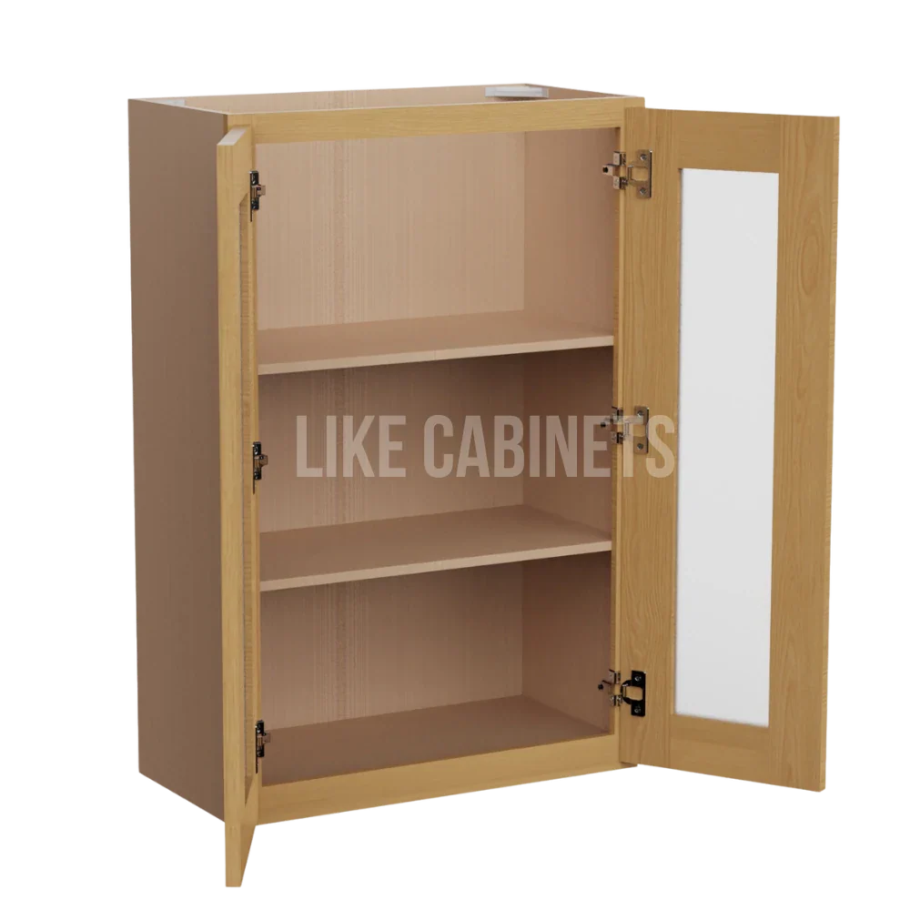 Treasure Chest Shaker 36'' H Double Door Wall Cabinet with Glass Doors