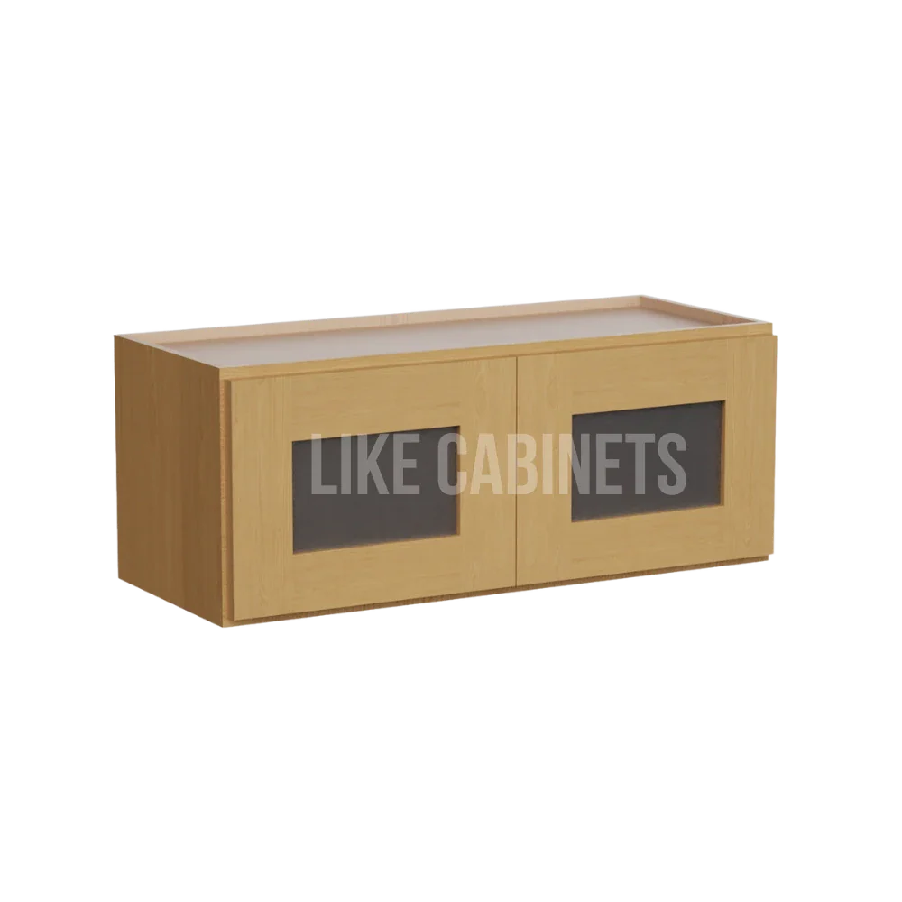 Treasure Chest 30''W Double Door Wall Cabinet whit Glass Doors