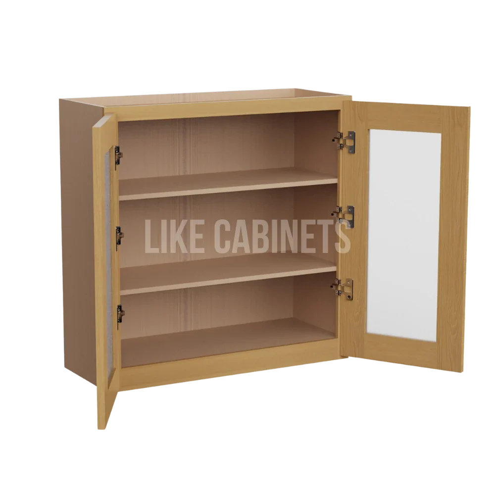 Treasure Chest Shaker 30'' H Double Door Wall Cabinet with Glass Door