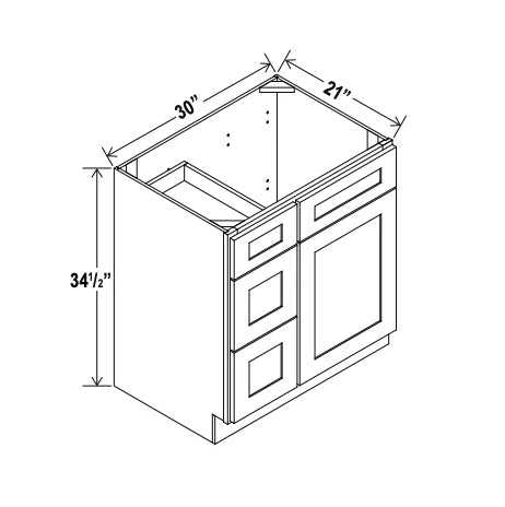 Double Smokey Gray 30'' W Vanity Combo with Drawers