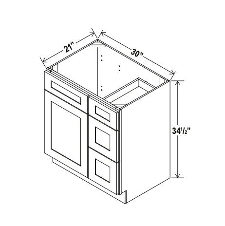 Double Smokey Gray 30'' W Vanity Combo with Drawers