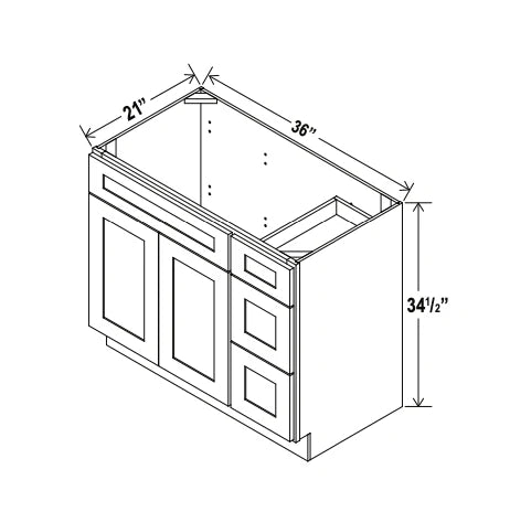 Double Dove White 33'' W Vanity Combo with Drawers