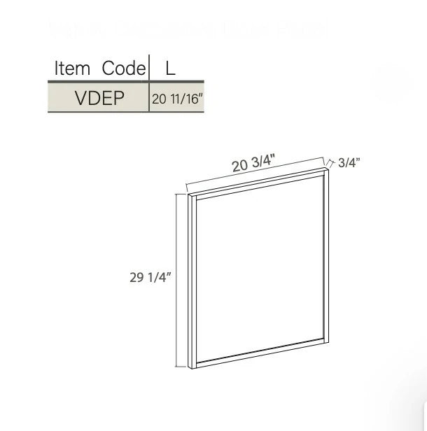 Slim White Oak Shaker Vanity Decorative Door Panel