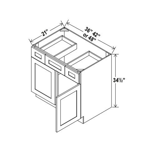 Double Smokey Gray Vanity Combo Cabinet