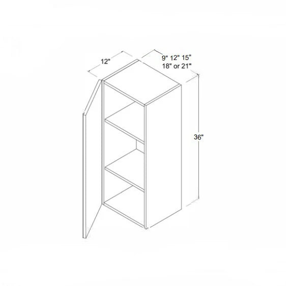 High Gloss White 36'' H 15'' W Single Door Wall Cabinet