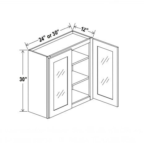 Shaker Espresso 30'' H Double Door Wall Cabinet with Glass Door