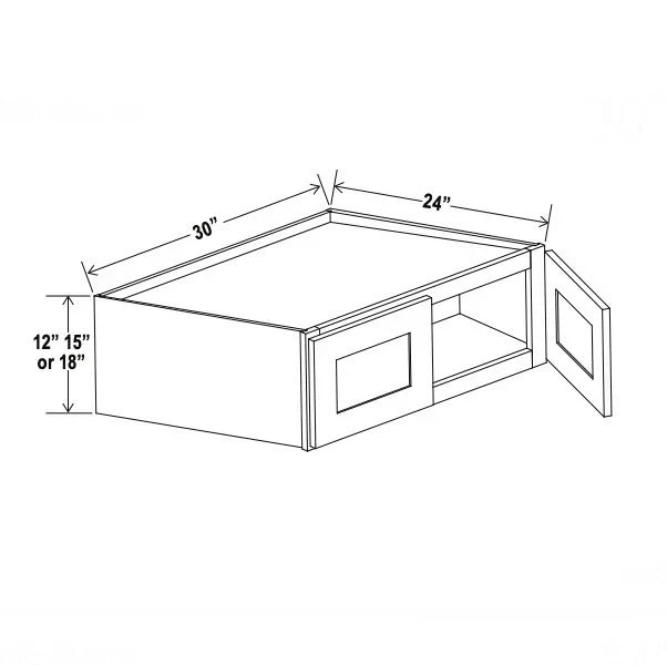 Shaker Expresso 30'' W Refrigerator Wall Cabinet 24'' Deep