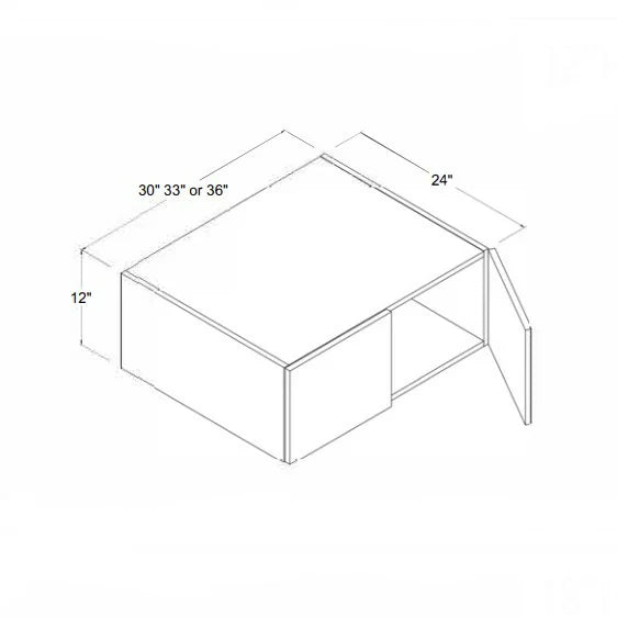 High Gloss Gray 36'' W Refrigerator Wall Cabinet 24'' Deep