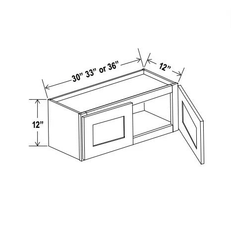 Shaker Espresso 12'' H Double Door Wall Cabinet