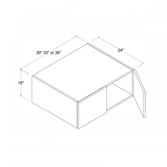 High Gloss Gray Refrigerator Wall Cabinet 30''W 24''D 18''H