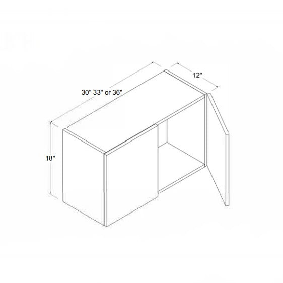 High Gloss Gray 18'' H Double Door Wall Cabinet