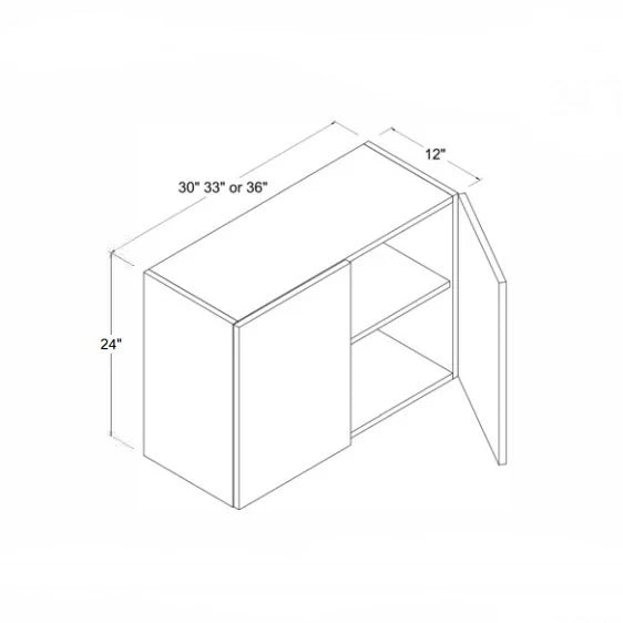High Gloss White 24'' H Double Door Wall Cabinet