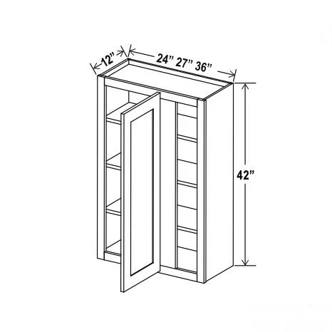 Double Dove White 42'' H Wall Blind Cabinet