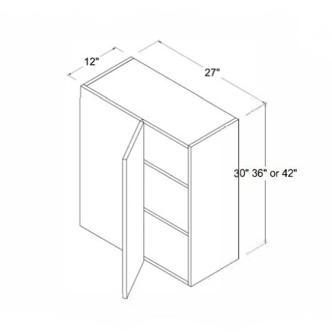 High Gloss Gray 30'' H Wall Blind Corner Cabinet