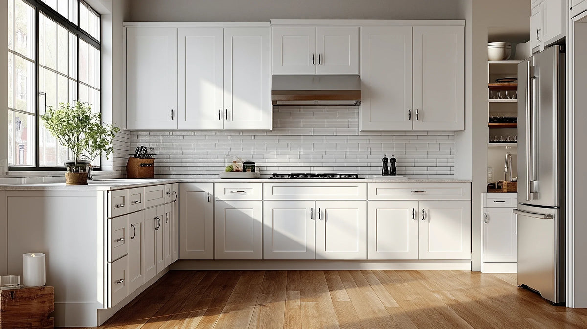 White Shaker Refrigerator Wall Cabinet 33''W 24''D 12''H