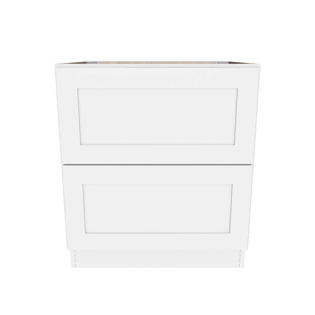 White Shaker Two Drawer Base